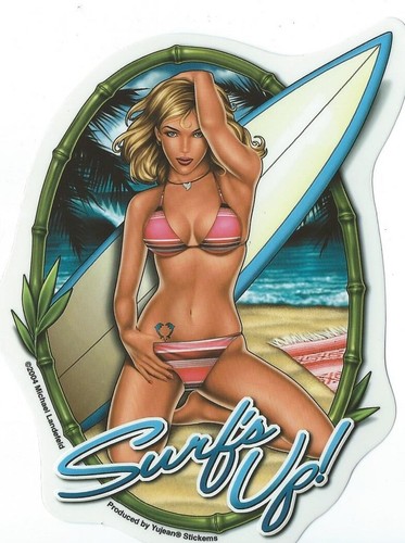 Autocollant sexy pin surfs - autocollant,