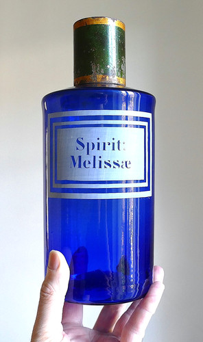 Pot pharmacie verre bleu - pot, à