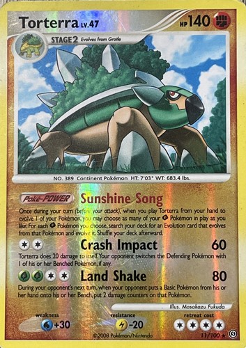 Pokémon card torterra 100 - torterra, 11/100