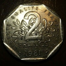 2 Francs Semeuse 1981  / Pièce France / Nickel / SUP+++