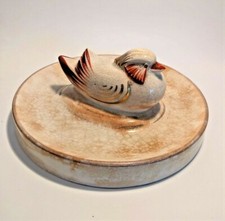 Marcel Sandoz, Rare Baguier en Céramique avec un Canard. Signé Primavera  