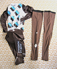 Cuissard combinaison cycliste Jambiere Porté Damien Gaudin Ag2R La Mondiale -  5