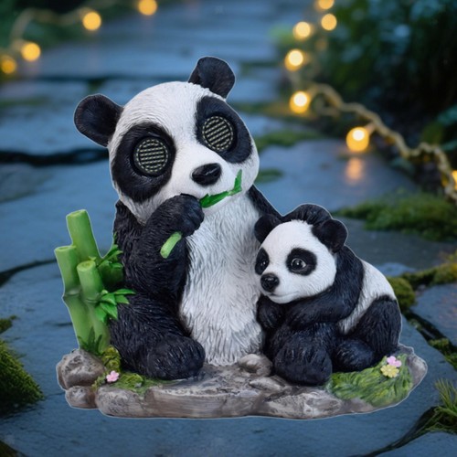 Statue lumineuse solaire panda - statue,