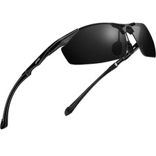 Lunettes de Soleil polarisées pour Hommes pêche Sportive Conduite en métal Al...