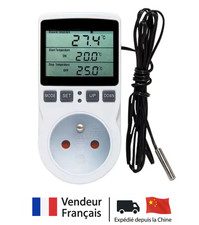 Prise Thermostat Programmable Capteur Température LCD Chauffage Minuterie 220v
