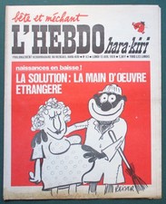 HARA KIRI HEBDO N° 63 - 13 AVRIL 1970 REISER WOLINSKI GÉBÉ CAVANNA CABU