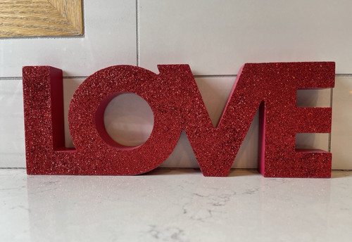 Valentine love wooden sign - love,