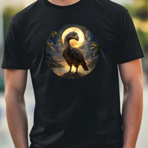 Mens dodo bird full - bird, moon