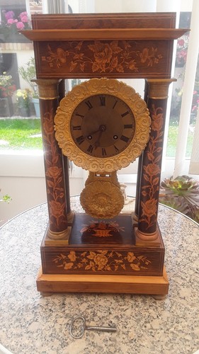 Pendule portique palissandre - pendule,