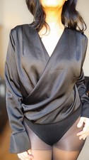Body drapé satiné noir - , new