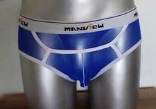 Slip homme MANVIEW transparent bleu/blanc taille M poche profonde