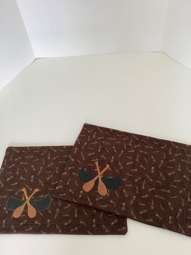 Handmade canoe placemats set - canoe,