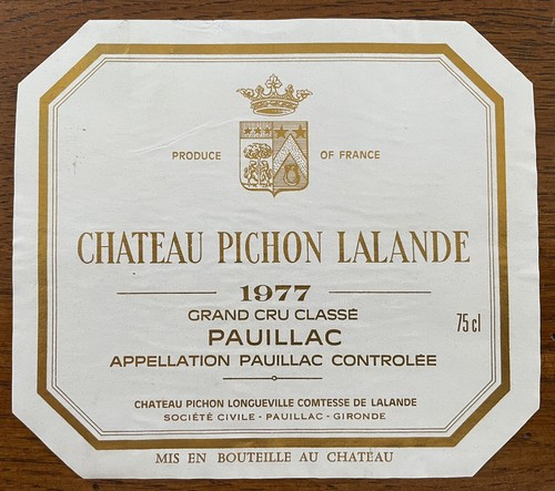 étiquette château pichon - Étiquette,