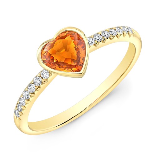 Bague jaune 14k coeur - en,