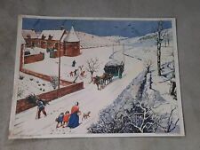 Affiche SCOLAIRE Rossignol Tableaux de Géographie 5/6 L Hiver  et Le Printemps