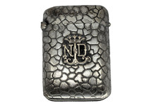 PY78 Pyrogène art nouveau, métal argenté  Notre Dame de Lourdes boite allumettes