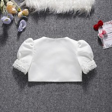 Bébé Fille Blanc Boléro Cape Veste Cardigan Robe Soirée Haut Mode
