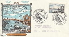 Enveloppe 1er jour Pont de Pont Saint Esprit Pub Pharma 1966 FDC