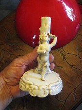 Ancienne Base de Lampe en Barbotine à l'Enfant à mettre en Bougeoir