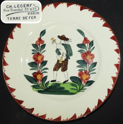 Assiette ancienne décor - assiette,