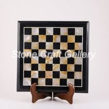 18 " Marbre Échecs Table Top Pierre Handmade Pietra Dura Inlay