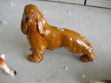 Unique Vintage Spaniel Dog Figurine Haeger Pottery LOOK