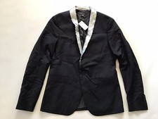 Guess Men’s Classic Blazer Slim Fit In Black WITH Silver Sequins Details Size M