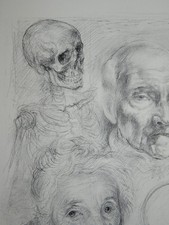 Lucien-Ph. MORETTI (1922-2000) LITHO ORIGINALE SIGNEE MORT MACABRE JACQUES BREL