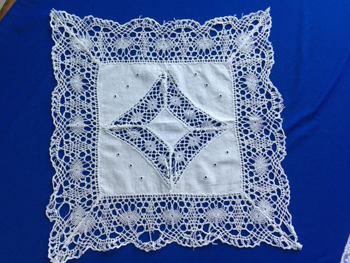 Ancien napperon lin crochet - ancien,