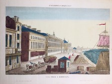 Bordeaux Port Bordeaux vers 1800 Gironde Guyenne Rarissime Gravure Vue d’optique