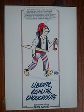 LIBERTE EGALITE CHOUCROUTE Jean Yanne  carte postale postcard 