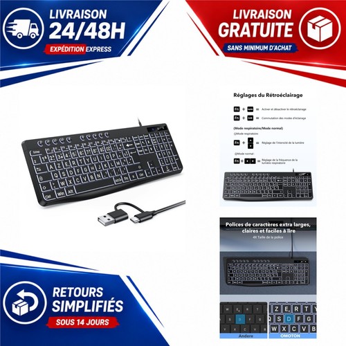 Clavier azerty filaire - azerty,