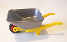 PLAYMOBIL (Q1201) CHANTIER - Brouette Jaune & Grise pour Chantier ou Ferme