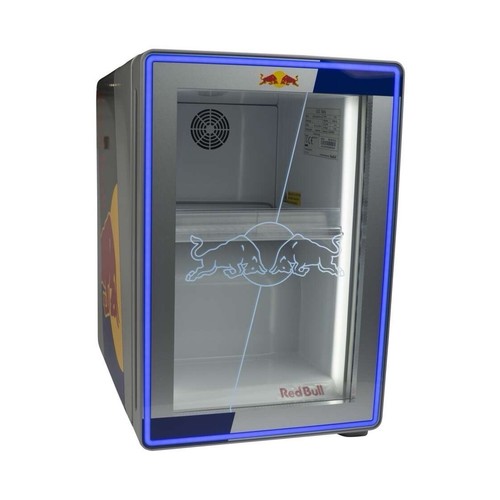 Red bull table - red, fridge