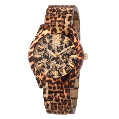 Guess gold tone leopard print - gold,