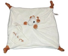 Doudou plat SOPHIE LA GIRAFE 4 noeuds beige marron clair VULLI Attache sucette