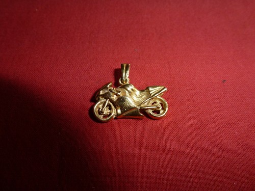 Pendentif moto plaque or - moto,