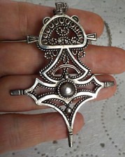 Grand Pendentif Croix Du Sud 8 cm en métal argenté
