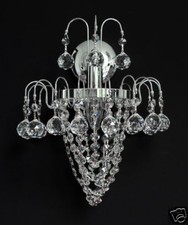 Lampe Murale En Cristal Lustre Disponible En Or Ou Chrome Boules En Cristal!