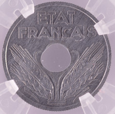 10 centime 1941 état Francais Grand Module en Zinc état FDC MS65 Fleur de Coin