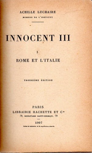 Innocent iii volumes - innocent,
