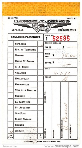 Billet avion les ailes - billet,