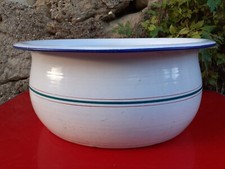 Bassine émaillée Bain de pied ancien broc cafetière théière caché pot jardinière