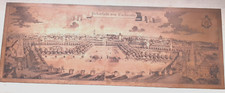 Plaque cuivre gravée palais royal de Karlsruhe 1850 51cmx19cm Matrice eau forte?