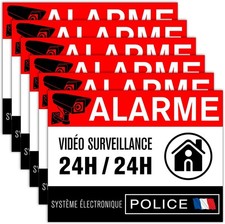 LOT x6 Autocollant Alarme