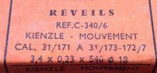 Ressort réveil KIENZLE 3,4 X