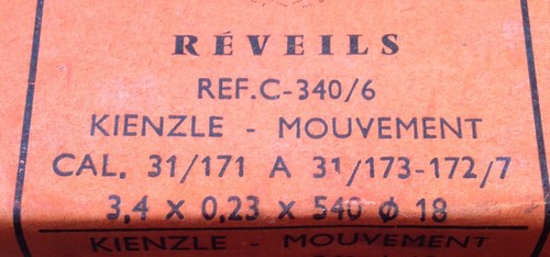 Ressort réveil kienzle - ressort,