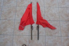 SNCF Lampe SNCF 2 Drapeaux rouge fin ou début de convoi avec ses accroches