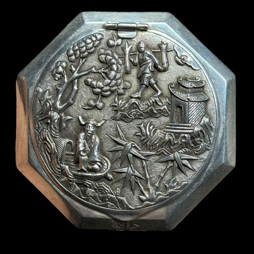 Ancien poudrier argent - poudrier, en