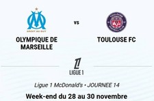 OM 2 matches au Vél' - place tribune Ganay secteur C - Toulouse, Monaco